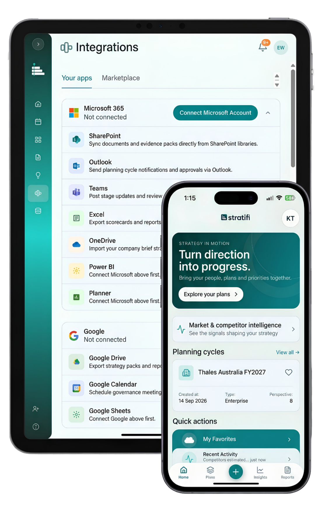 STRATIFI mobile application preview